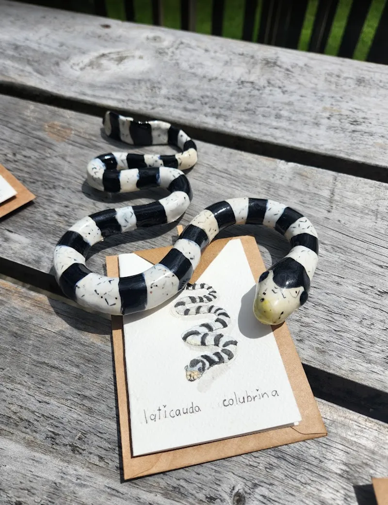 Ceramic snake sculpture